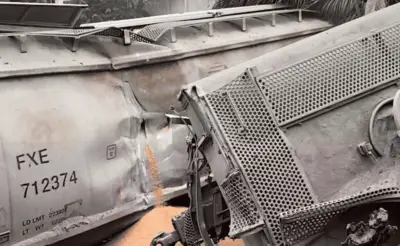 Tren de carga se descarrila en Córdoba, Veracruz; no hay heridos