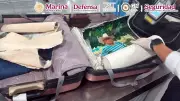 Detienen a extranjero en AICM por lienzos con cocaína