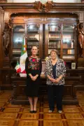 Sheinbaum recibe a Bachelet en Palacio Nacional para apoyar su candidatura a la ONU