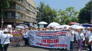Trabajadores del ISSSTE protestan por elección sindical