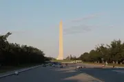 Trump inspecciona revestimiento en Monumento a Lincoln
