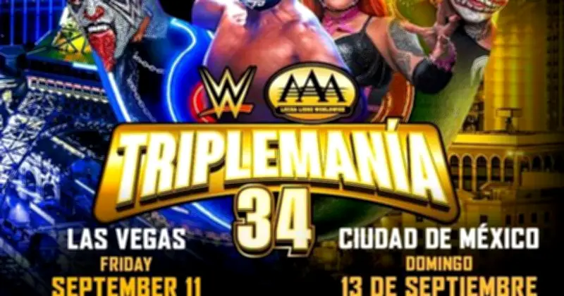 AAA y WWE revelan póster de Triplemanía 34 con estilo WrestleMania