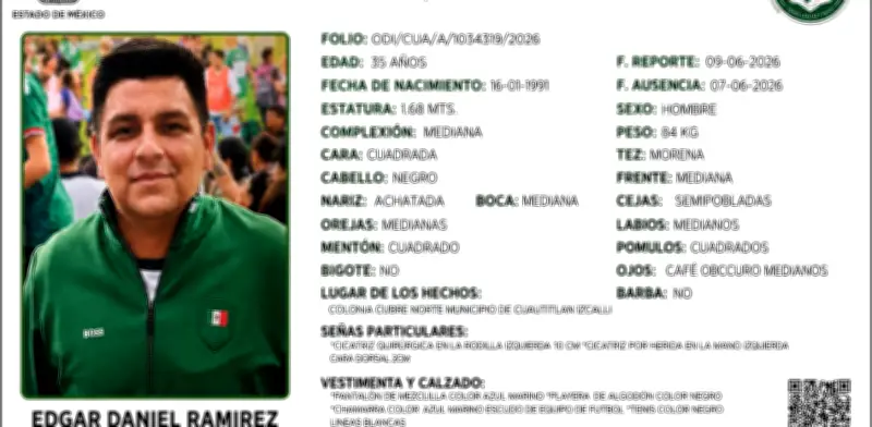Buscan a Edgar Daniel Ramírez desaparecido en Cuautitlán Izcalli