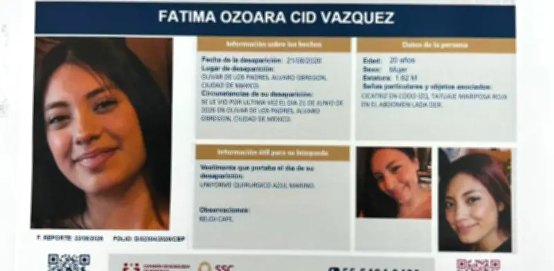 Buscan a Fátima Ozoara, desaparecida en Álvaro Obregón; tiene tatuaje de mariposa roja