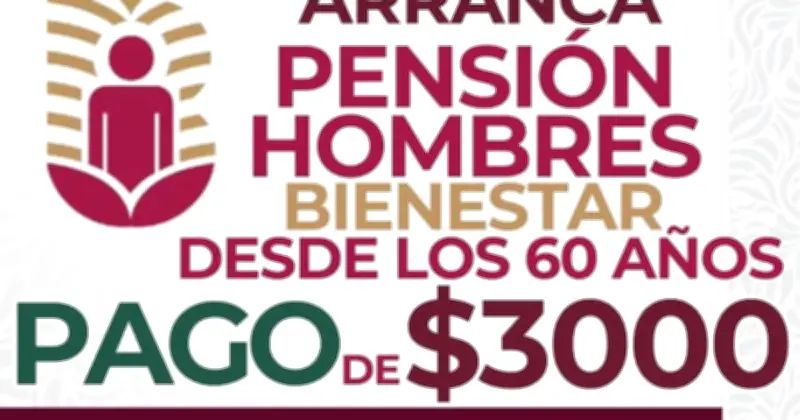 Calendario de pagos Pensión Hombres Bienestar CDMX julio 2026