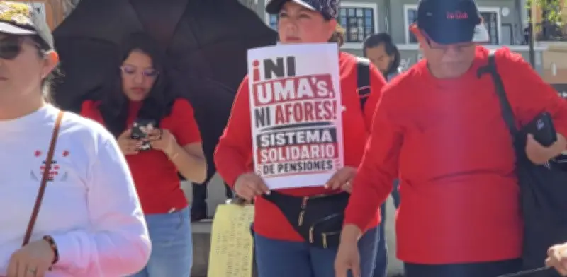 CNTE protesta en Pachuca por reforma al sistema de pensiones del ISSSTE
