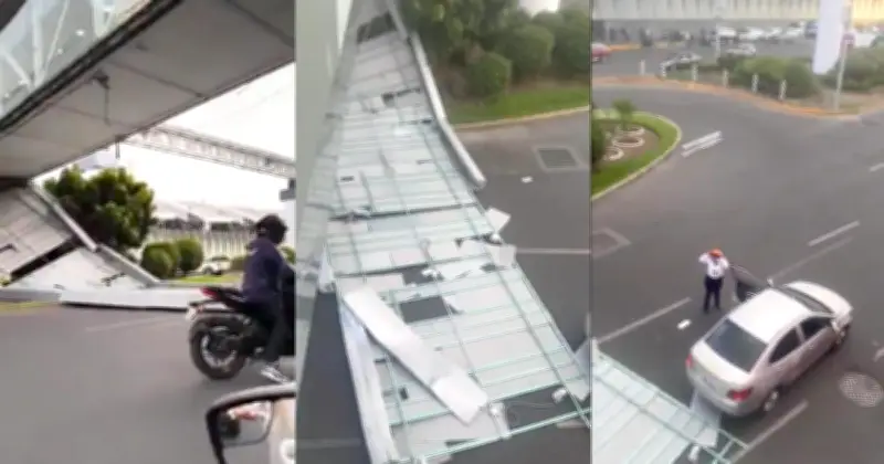 Colapsa parte de puente peatonal en Terminal 1 del AICM; hay una lesionada