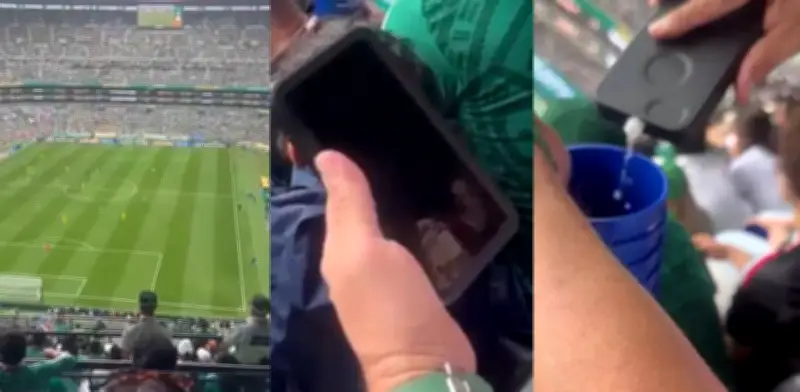 Ingenio mexicano: lleva anforita en forma de celular al Mundial 2026