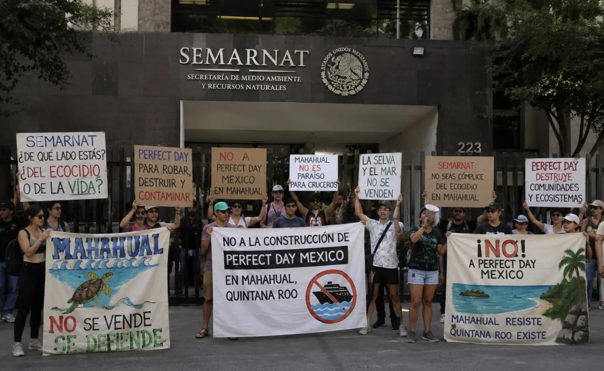 Convocan protesta pacífica contra megaproyecto 'Perfect Day' en Mahahual frente a Semarnat en CDMX