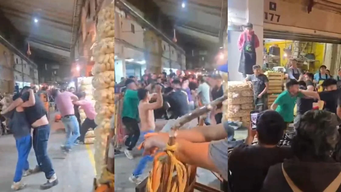 Pelea campal en la Central de Abasto: golpes, aguacatazos y caos viral