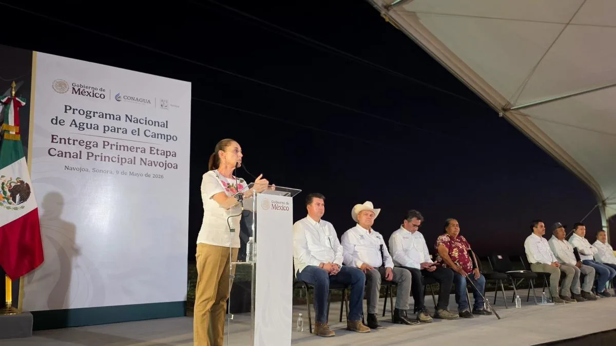 Sheinbaum inaugura primera etapa del Canal de Navojoa en Sonora