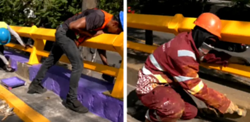 Sobse CDMX admite errores con pintura morada; contratista pagará correcciones