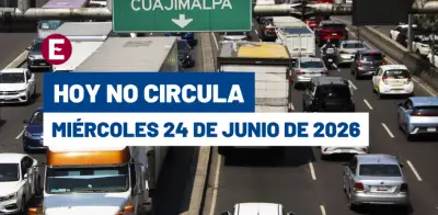 Hoy No Circula CDMX y Edomex 24 junio 2026: autos con engomado rojo no circulan