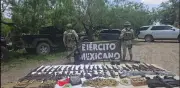 Ejército asegura arsenal con fusil Barret y dos 'monstruos' en Tamaulipas