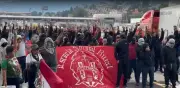 Manifestantes se retiran de caseta de Tlalpan tras mitin de 3 horas