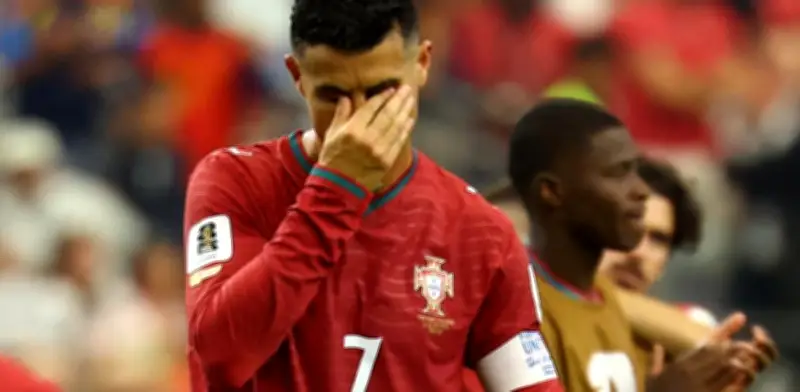 Cristiano Ronaldo llora al ser eliminado de su último Mundial