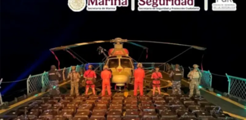Marina asegura 2.99 toneladas de cocaína y detiene a 4 en Oaxaca