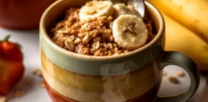 Mug cake de avena y plátano: desayuno exprés saludable en 5 minutos