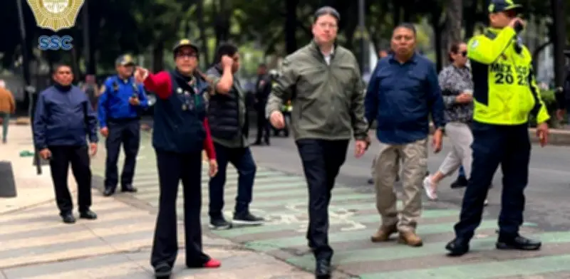 Pablo Vázquez supervisa operativo de seguridad en Reforma previo al México-Inglaterra