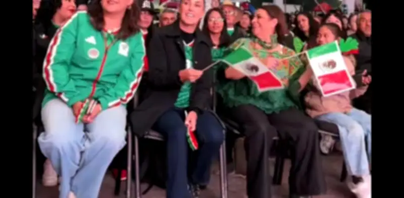 Sheinbaum sigue a la Selección Mexicana en el Parque Tezozomoc