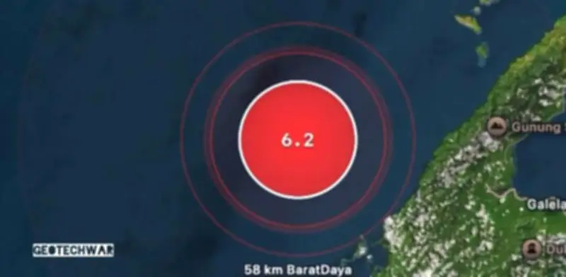 Sismo de magnitud 6.2 sacude el este de Indonesia sin alerta de tsunami