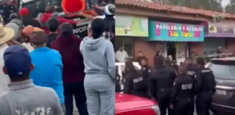 Vecinos de Texcoco enfrentan a policías y evitan operativo de tránsito en Coatlinchán
