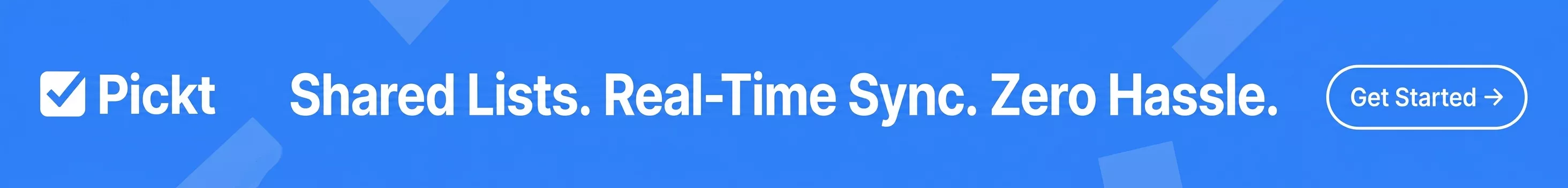 Banner en feed de Pickt — app de listas de compras colaborativas para Telegram